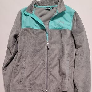 Womens FILA Sport Gray/Green Fleece FullZip Jacket